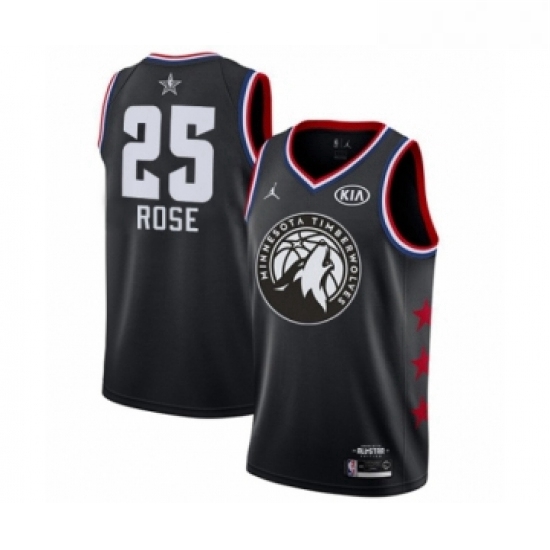 Youth Minnesota Timberwolves 25 Derrick Rose Swingman Black 2019 All Star Game Basketball Jersey