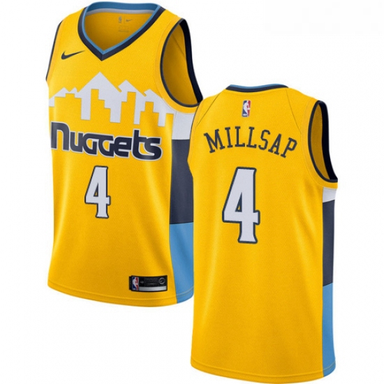 Youth Nike Denver Nuggets 4 Paul Millsap Authentic Gold Alternat