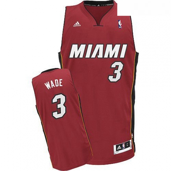 Youth Adidas Miami Heat 3 Dwyane Wade Swingman Red Alternate NBA