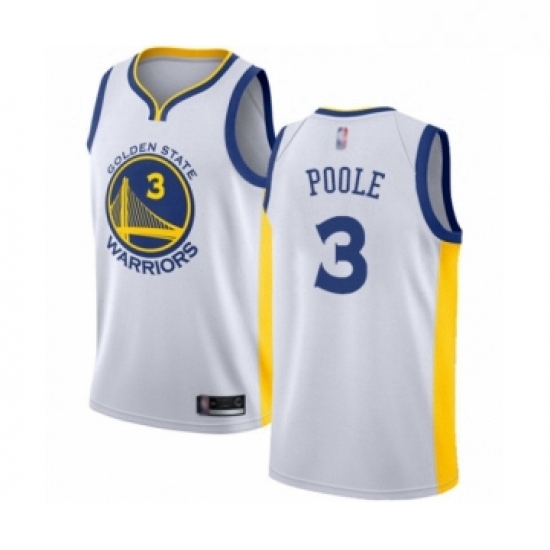 Youth Golden State Warriors 3 Jordan Poole Swingman White Basket