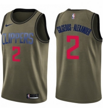 Youth Nike Los Angeles Clippers 2 Shai Gilgeous Alexander Swingman Green Salute to Service NBA Jerse