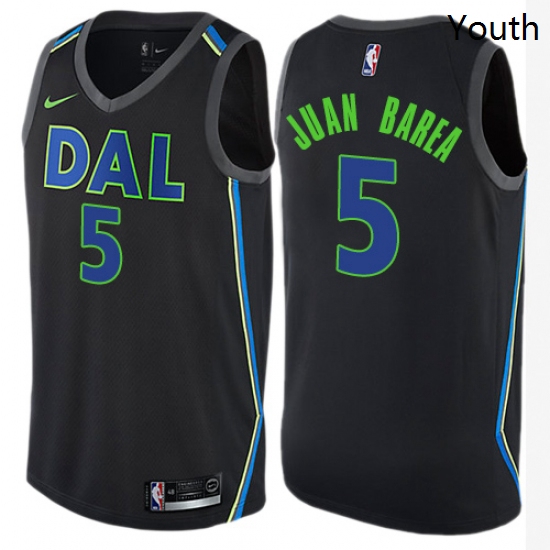 Youth Nike Dallas Mavericks 5 Jose Juan Barea Swingman Black NBA