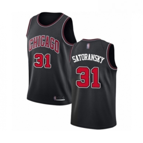 Youth Chicago Bulls 31 Tomas Satoransky Swingman Black Basketball Jersey Statement Edition