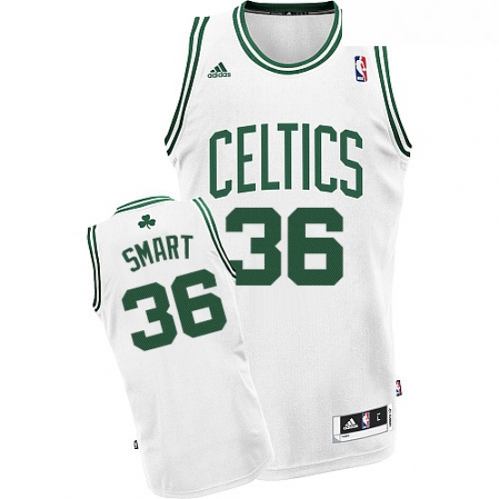 Youth Adidas Boston Celtics 36 Marcus Smart Swingman White Home NBA Jersey