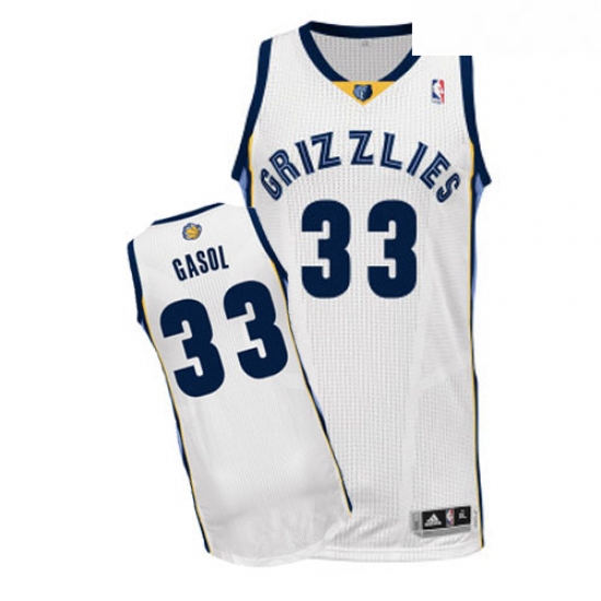 Youth Adidas Memphis Grizzlies 33 Marc Gasol Authentic White Hom