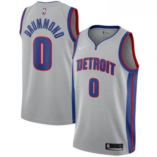 Youth Nike Detroit Pistons 0 Andre Drummond Swingman Silver NBA 