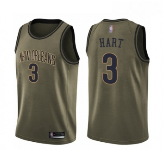 Youth New Orleans Pelicans 3 Josh Hart Swingman Green Salute to Service Basketball Jersey