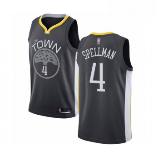 Youth Golden State Warriors 4 Omari Spellman Swingman Black Basketball Jersey Statement Edition