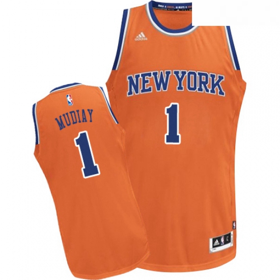 Youth Adidas New York Knicks 1 Emmanuel Mudiay Swingman Orange Alternate NBA Jersey