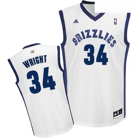 Youth Adidas Memphis Grizzlies 34 Brandan Wright Swingman White Home NBA Jersey