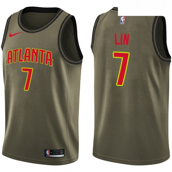 Youth Nike Atlanta Hawks 7 Jeremy Lin Swingman Green Salute to Service NBA Jersey