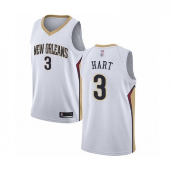 Youth New Orleans Pelicans 3 Josh Hart Swingman White Basketball Jersey Association Edition