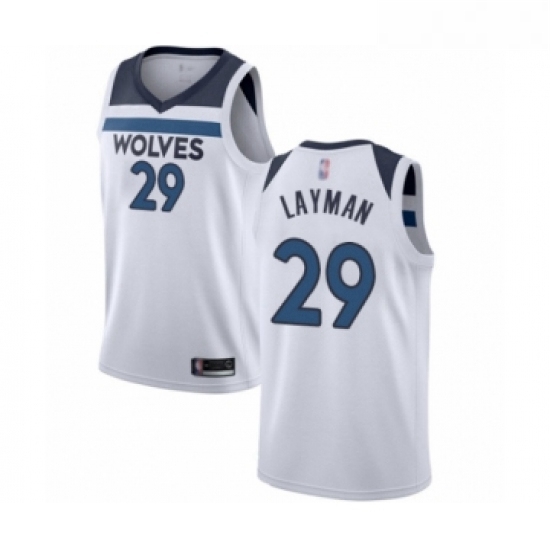 Youth Minnesota Timberwolves 29 Jake Layman Swingman White Basketball Jersey Association Edition