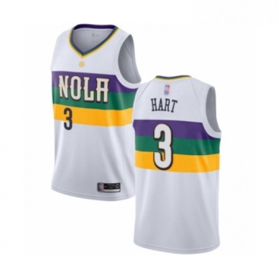 Youth New Orleans Pelicans 3 Josh Hart Swingman White Basketball Jersey City Edition