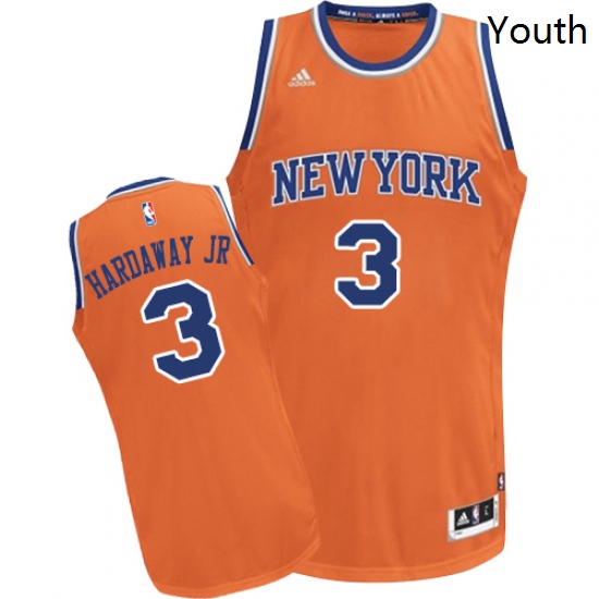 Youth Adidas New York Knicks 3 Tim Hardaway Jr Swingman Orange Alternate NBA Jersey