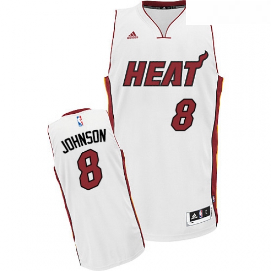 Youth Adidas Miami Heat 8 Tyler Johnson Swingman White Home NBA Jersey