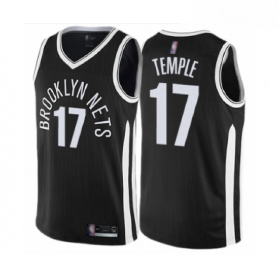 Youth Brooklyn Nets 17 Garrett Temple Swingman Black Basketball Jersey City Edition