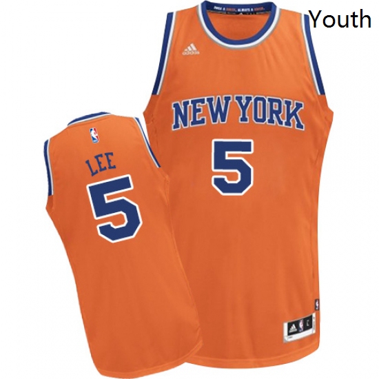 Youth Adidas New York Knicks 5 Courtney Lee Swingman Orange Alternate NBA Jersey