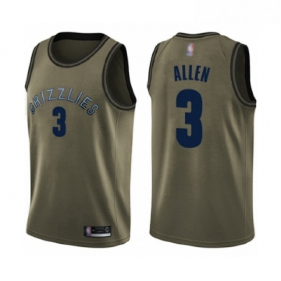 Youth Memphis Grizzlies 3 Grayson Allen Swingman Green Salute to Service Basketball Jersey