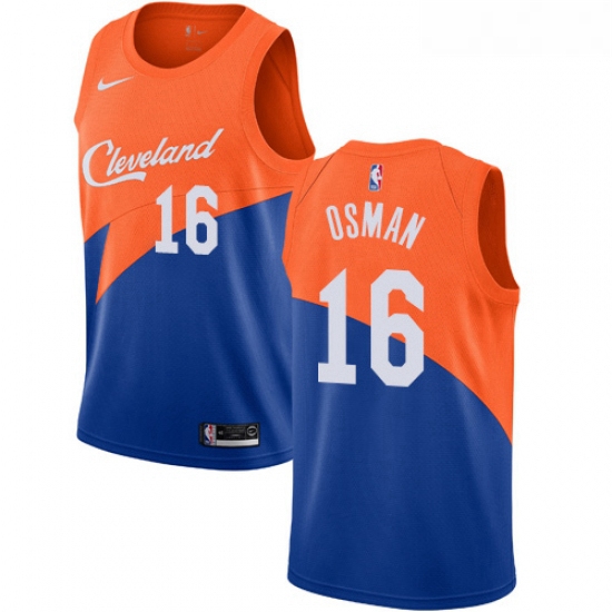 Youth Nike Cleveland Cavaliers 16 Cedi Osman Swingman Blue NBA Jersey City Edition