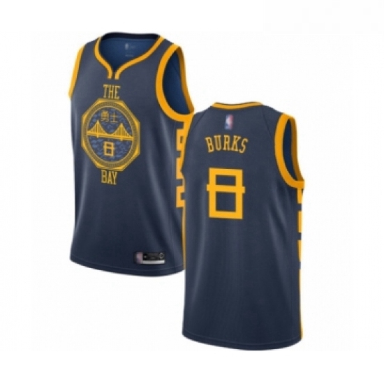 Youth Golden State Warriors 8 Alec Burks Swingman Navy Blue Basketball Jersey City Edition