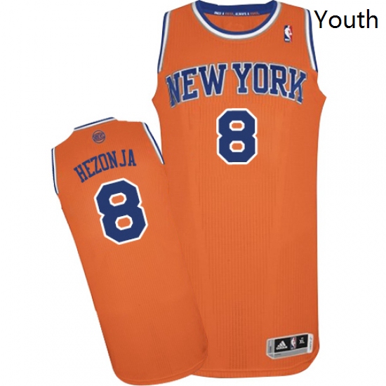 Youth Adidas New York Knicks 8 Mario Hezonja Swingman Orange Alternate NBA Jersey