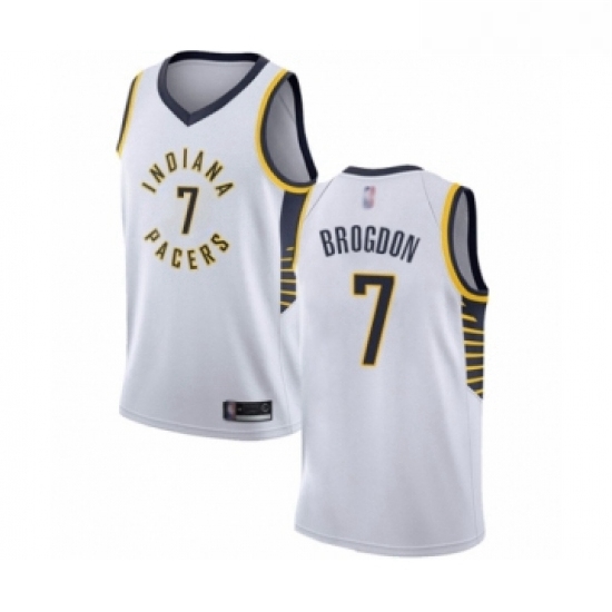 Youth Indiana Pacers 7 Malcolm Brogdon Swingman White Basketball Jersey Association Edition