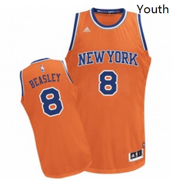 Youth Adidas New York Knicks 8 Michael Beasley Swingman Orange Alternate NBA Jersey