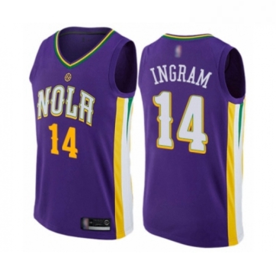 Youth New Orleans Pelicans 14 Brandon Ingram Swingman Purple Basketball Jersey City Edition