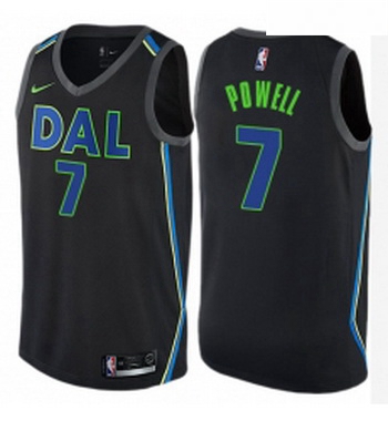 Youth Nike Dallas Mavericks 7 Dwight Powell Swingman Black NBA Jersey City Edition