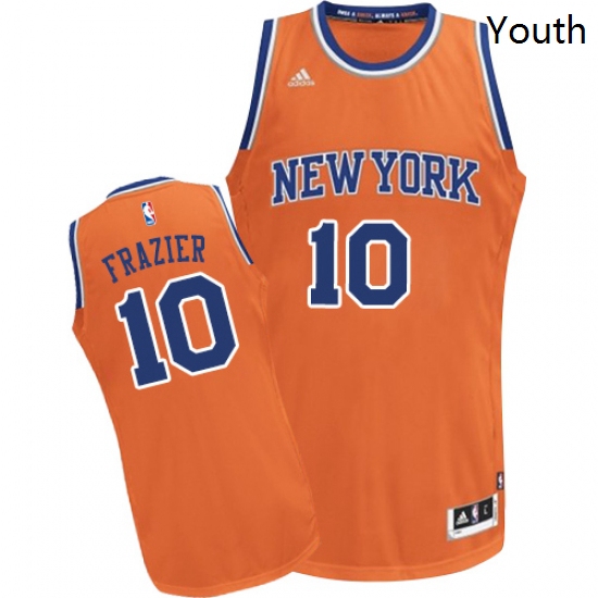 Youth Adidas New York Knicks 10 Walt Frazier Swingman Orange Alternate NBA Jersey