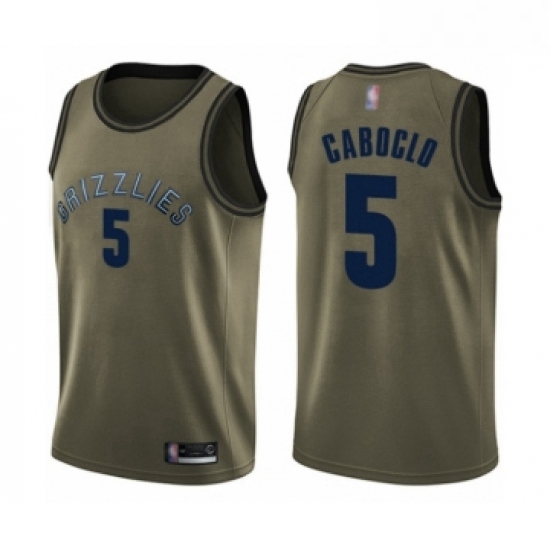 Youth Memphis Grizzlies 5 Bruno Caboclo Swingman Green Salute to Service Basketball Jersey