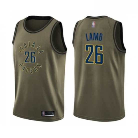 Youth Indiana Pacers 26 Jeremy Lamb Swingman Green Salute to Service Basketball Jersey