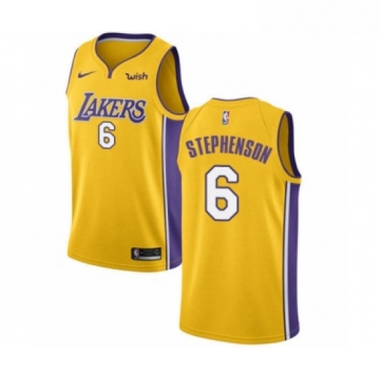 Youth Los Angeles Lakers 6 Lance Stephenson Swingman Gold Basketball Jersey Icon Edition