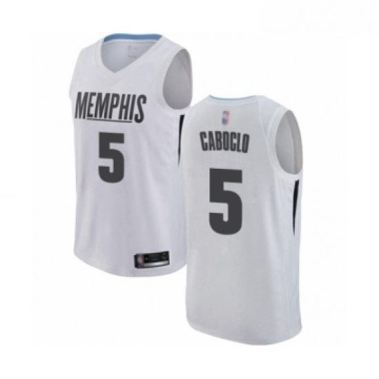 Youth Memphis Grizzlies 5 Bruno Caboclo Swingman White Basketball Jersey City Edition