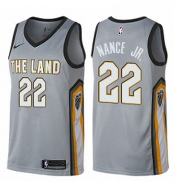 Youth Nike Cleveland Cavaliers 22 Larry Nance Jr Swingman Gray NBA Jersey City Edition