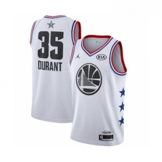 Youth Jordan Golden State Warriors 35 Kevin Durant Swingman White 2019 All Star Game Basketball Jers