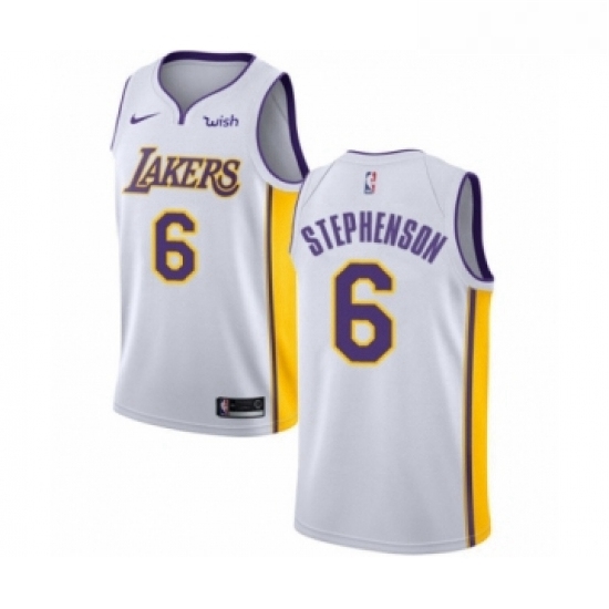 Youth Los Angeles Lakers 6 Lance Stephenson Swingman White Basketball Jersey Association Edition