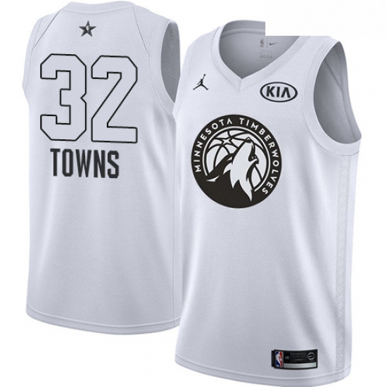 Youth Nike Jordan Minnesota Timberwolves 32 Karl Anthony Towns Swingman White 2018 All Star Game NBA