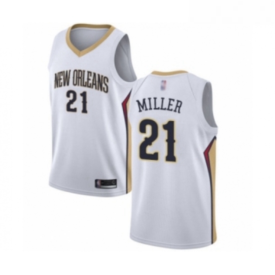 Youth New Orleans Pelicans 21 Darius Miller Swingman White Basketball Jersey Association Edition