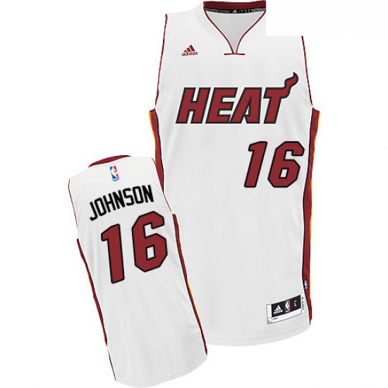 Youth Adidas Miami Heat 16 James Johnson Swingman White Home NBA Jersey