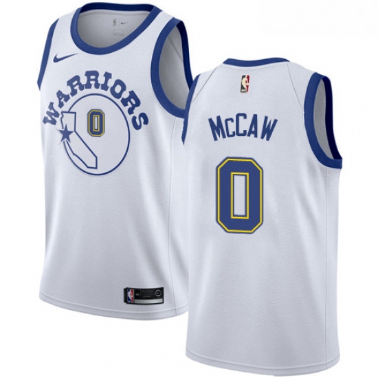 Youth Nike Golden State Warriors 0 Patrick McCaw Authentic White Hardwood Classics NBA Jersey