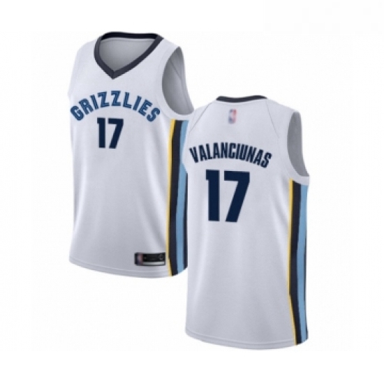 Youth Memphis Grizzlies 17 Jonas Valanciunas Swingman White Basketball Jersey Association Edition