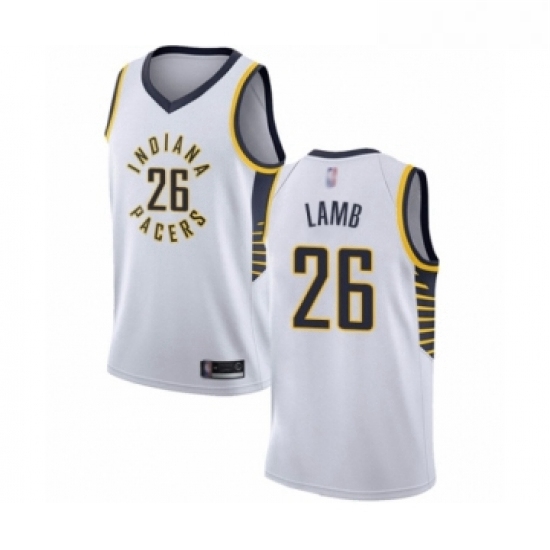 Youth Indiana Pacers 26 Jeremy Lamb Swingman White Basketball Jersey Association Edition