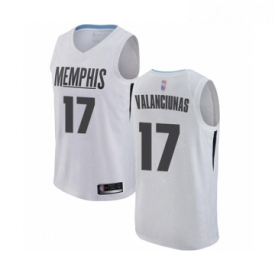 Youth Memphis Grizzlies 17 Jonas Valanciunas Swingman White Basketball Jersey City Edition