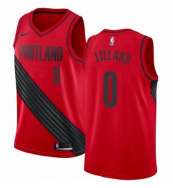 Youth Nike Portland Trail Blazers 0 Damian Lillard Swingman Red Alternate NBA Jersey Statement Editi