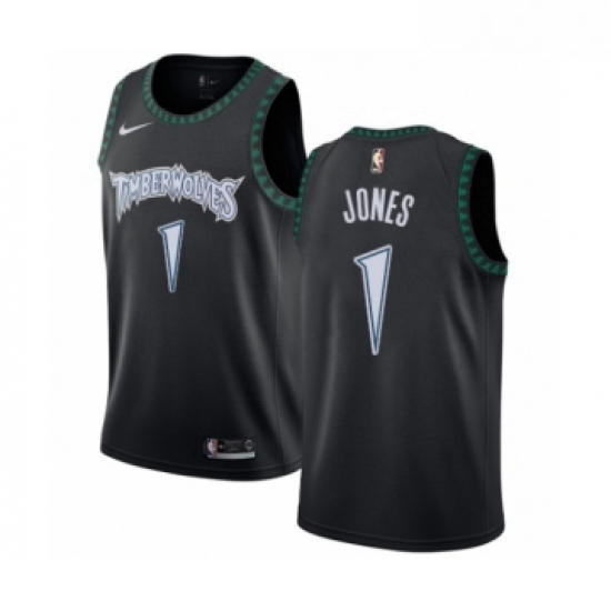 Youth Nike Minnesota Timberwolves 1 Tyus Jones Swingman Black Hardwood Classics Jersey