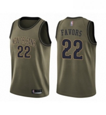 Youth New Orleans Pelicans 22 Derrick Favors Swingman Green Salute to Service Basketball Jersey