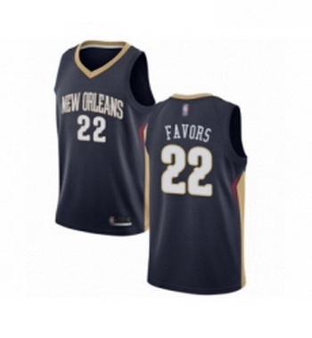 Youth New Orleans Pelicans 22 Derrick Favors Swingman Navy Blue Basketball Jersey Icon Edition