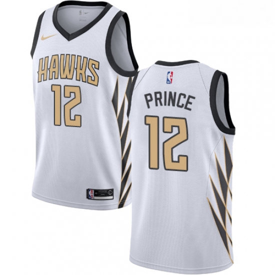 Youth Nike Atlanta Hawks 12 Taurean Prince Swingman White NBA Jersey City Edition